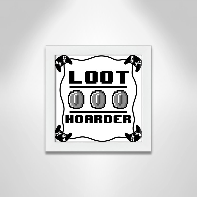 Impression sur papier Loot Hoarder Kids, H 12 po x l 12 po x P 0,63 po, Cadre blanc
