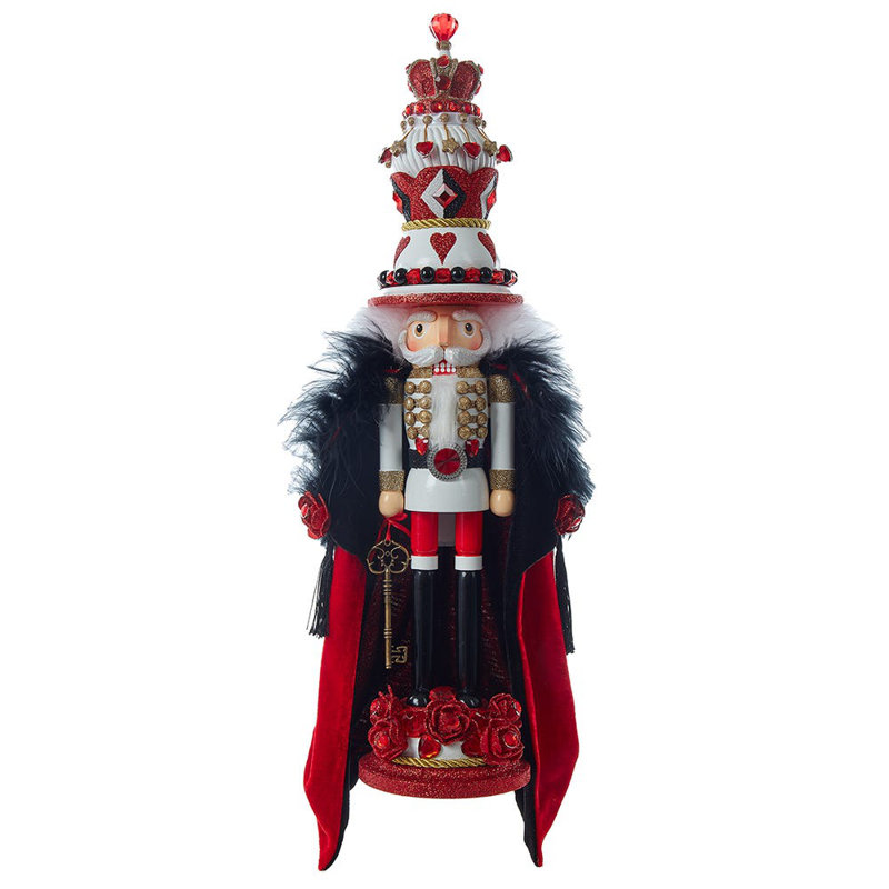 18.8-Inch Red and Black Hollywood King of Hearts Nutcracker