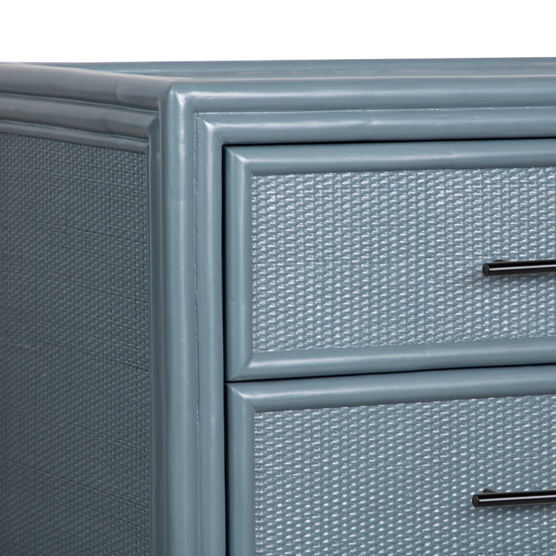 Commode double 6 tiroirs Aruba, Bleu régate