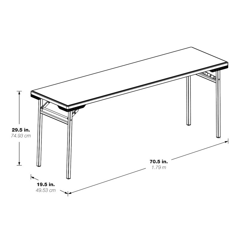 Resin Multipurpose Rectangle Folding Training Table For Home Or Office, 5.87 Feet Long Light Gray