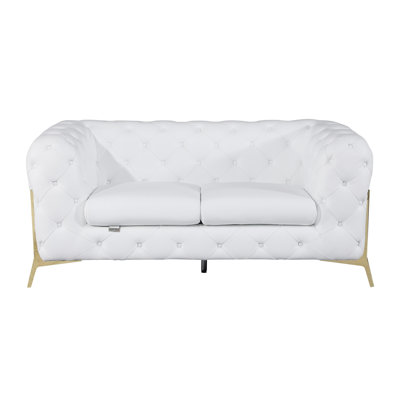 Causeuse rembourrée 100% cuir italien Global United