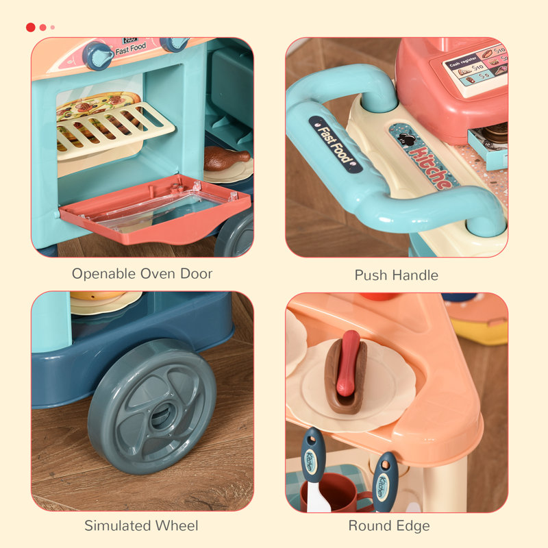 Kids Fast Food Shop Play Cart Set