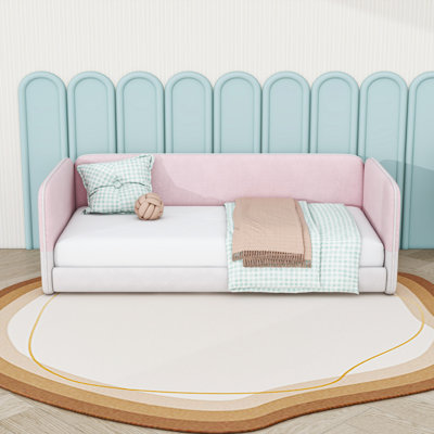 Twin Size Velvet Upholstered Daybed with Slats