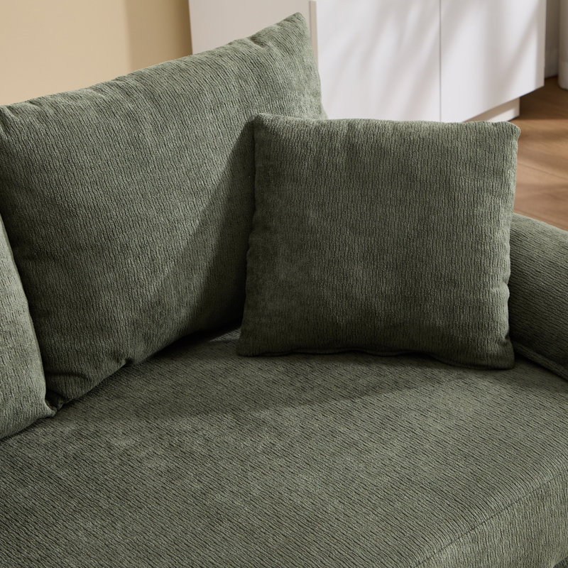 Canapé-lit convertible 3-en-1 de 58 po Lewis, Green Chenille