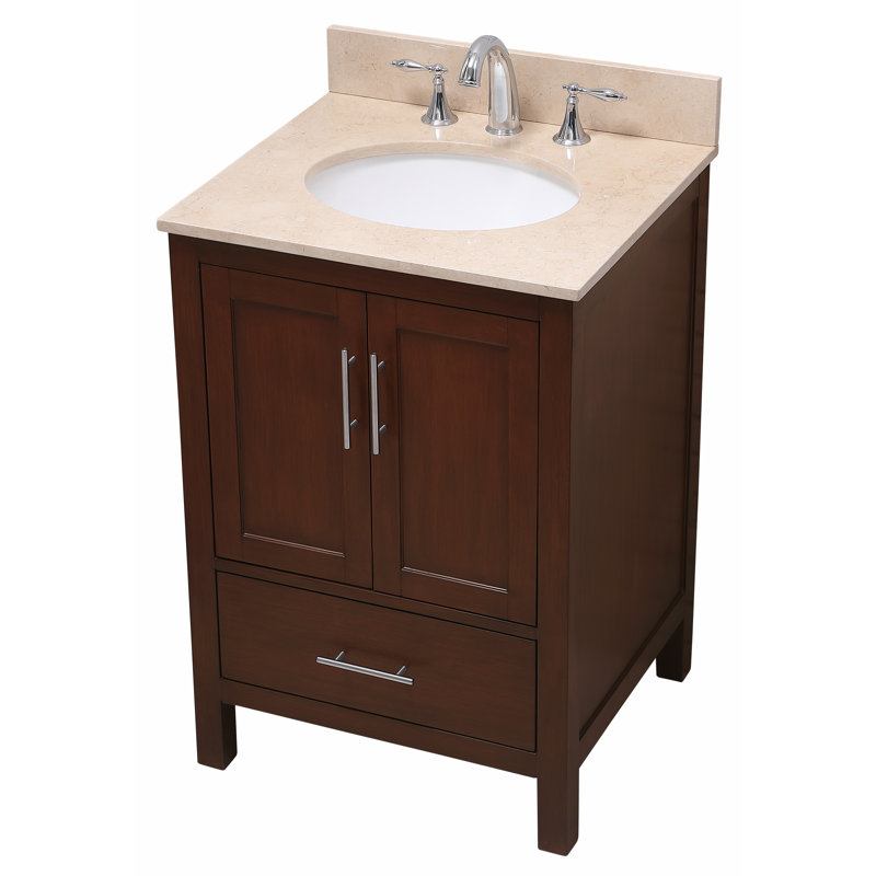 Ensemble de meuble-lavabo simple 24 po Gilley, Teck, Beige