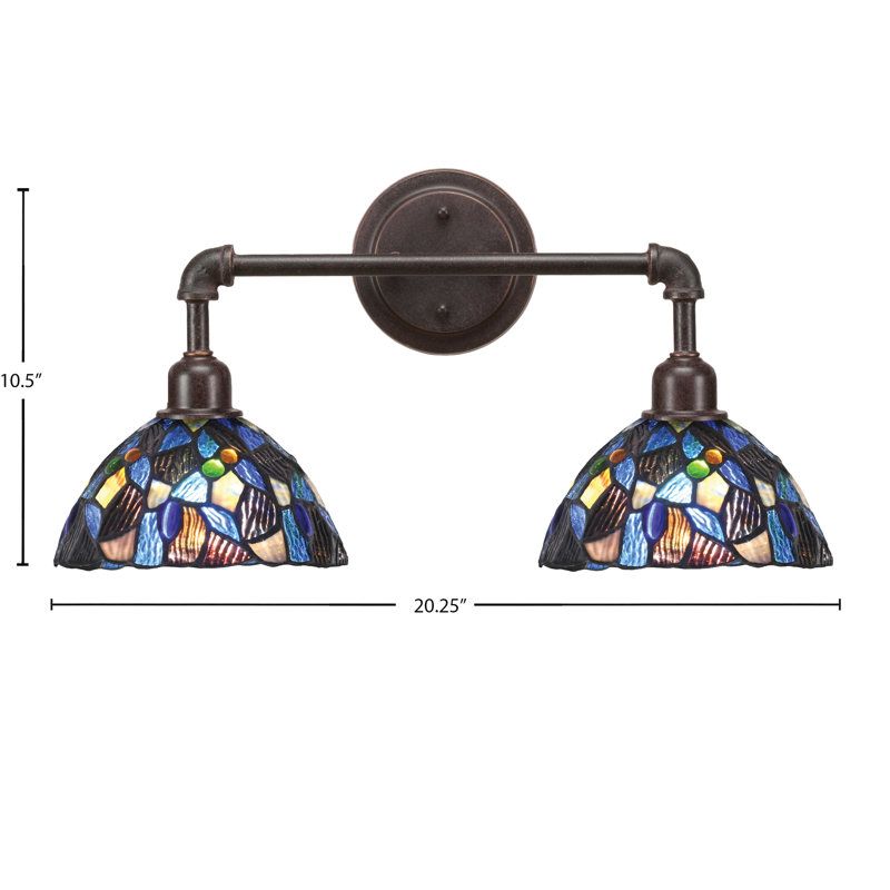 Éclairage pour meuble-lavabo 2 lumières rétro Rosina