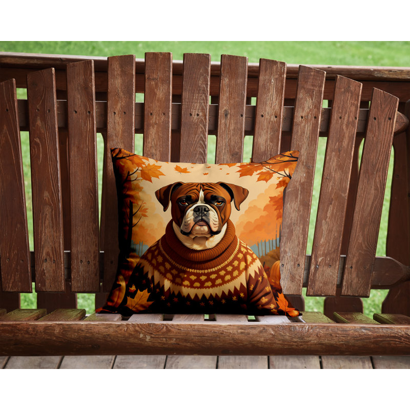 Coussin décoratif en tissu Boxer Fall, 14 po x 14 po