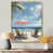 Toile avec cadre flottant or