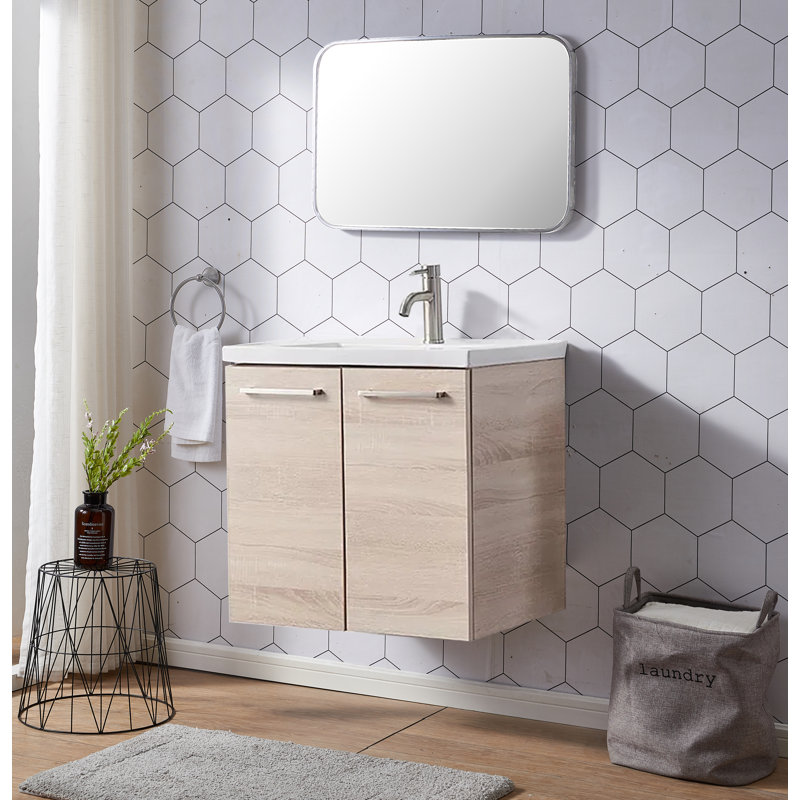 24" Modern 2-Door Wall-Mounted Single Bathroom Vanity Set, Daunbe