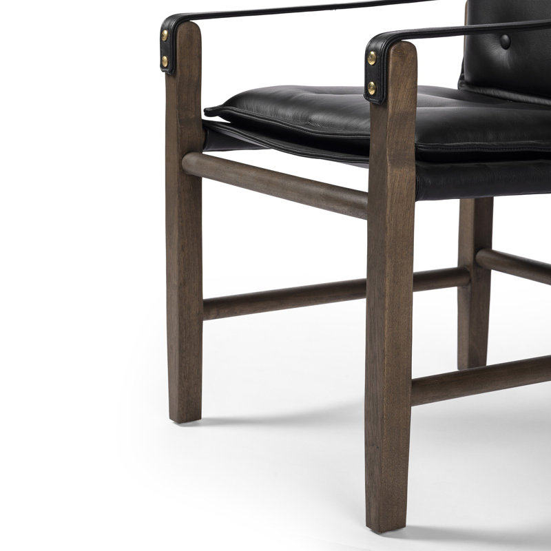 Lenz Leather Arm Chair, Black