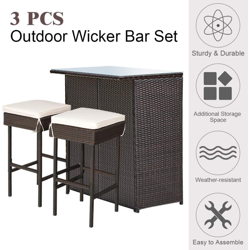 Reyer Bar Set with Stools