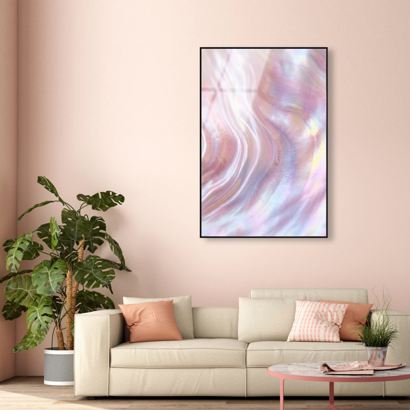Iridescent Wave Print by Oliver Gal, 37"H x 25"W, Black Floater Frame
