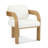2-Pack Dining Chairs With Pillow Back, White Boucle Fabric, Natural Color Solid Wood Frame-1614997020-1614997016