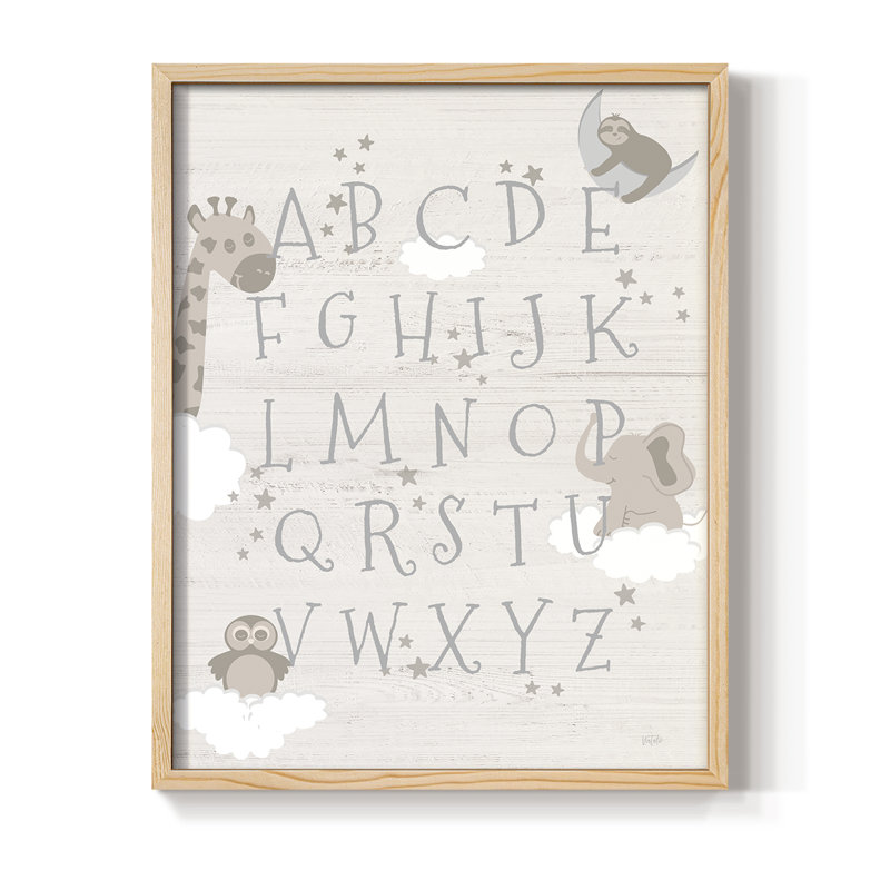 Dream Dream Alphabet, reproduction encadrée - bois massif, Naturel, H 11 po x l 9 po