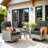 Rattan Outdoor Sofa 11-piece Set With Fire Pit-314973085-288189918