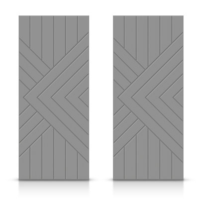 Hollow Paneled Painted without Installation Hardware Kit Sliding Closet Doors