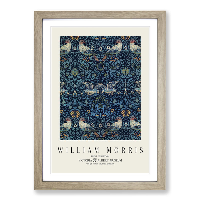 Birds Vol.3 by William Morris - Framed Print, Oak, 65cm H x 48cm W x 2cm D