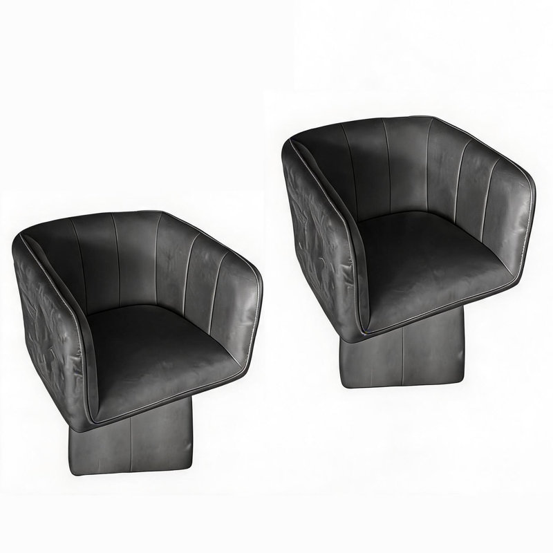 Lot de 2 fauteuils pivotants en velours beige, mini fauteuil d'appoint en forme de tonneau pour salon, Beige Velvet