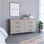 Commode double 6 tiroirs Hms, quatre pieds, plateau supérieur, six tiroirs - gris clair-1645124303