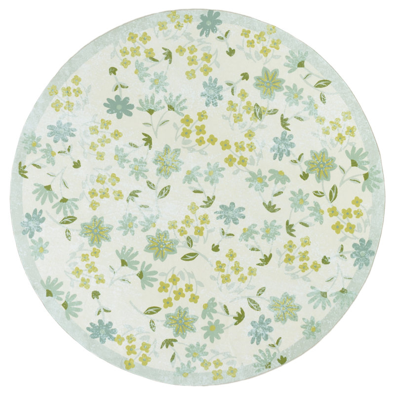 Tapis floral performance lavable à la machine MSRW 189, Rond 6 pi