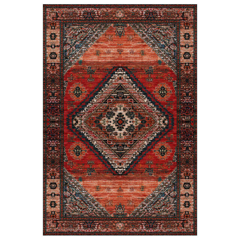 Nomad Spirit Collection Digital Print Cotton-Polyester Blend Rug – Red, Runner 5'3" x 11'6"