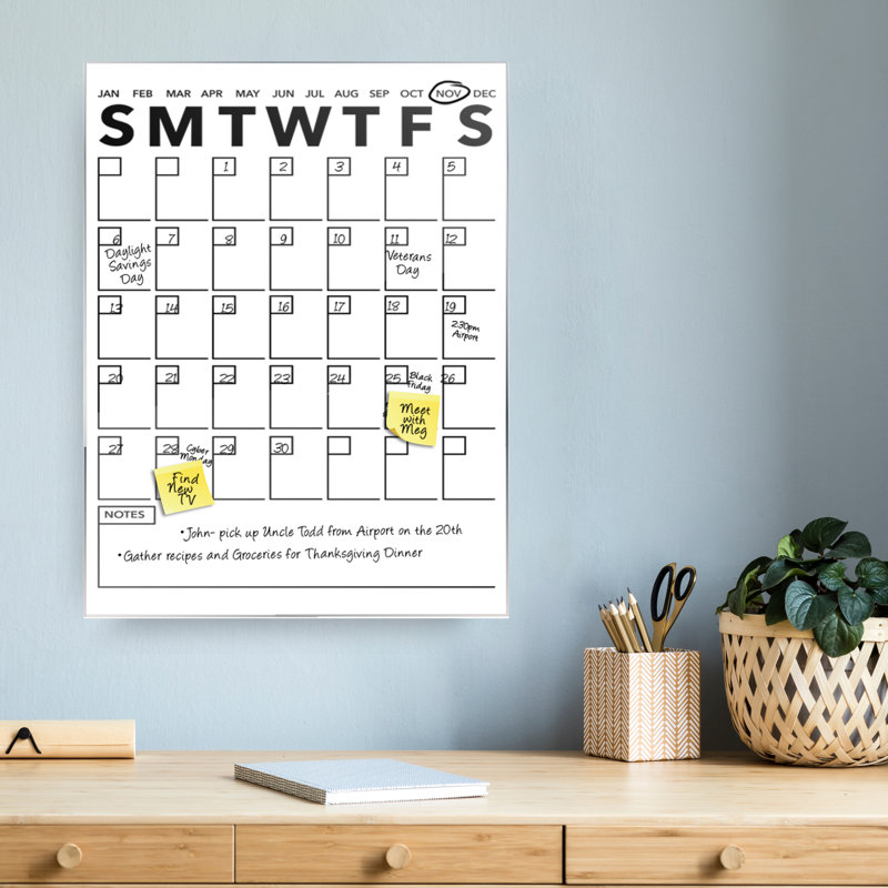 Plastic Dry Erase Board, 20" H x 16" W x 1.5" D