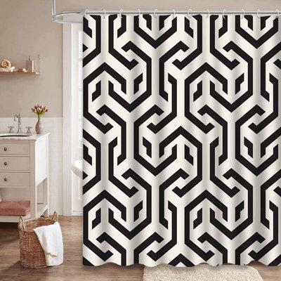 Rideau de douche blanc sans couture avec 12 crochets