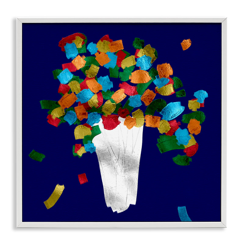 Art abstrait giclée encadrée par Bellasai Art, Giclée encadrée blanc bord de mer, H 17 po x l 17 po