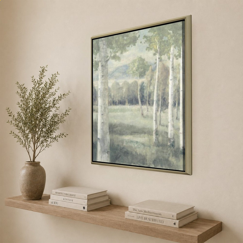 «Light Aspens» par Danhui Nai, impression sur toile, H 44 po x l 34 po, Champagne