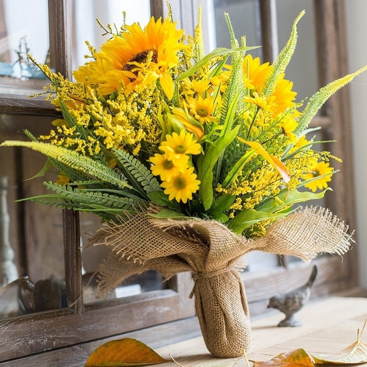 Arrangement floral à tournesol artificiel bouquet