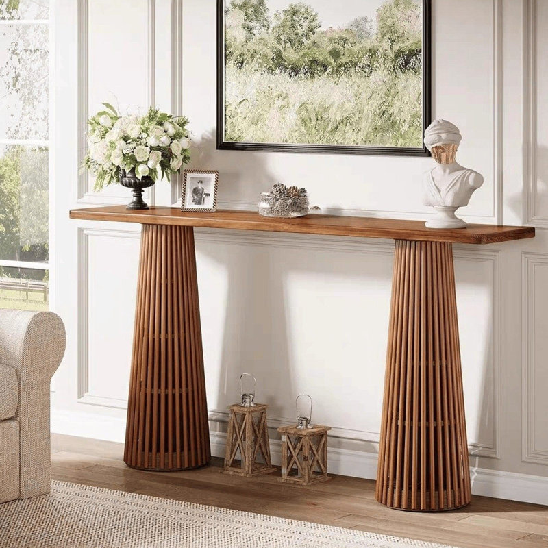 Console en bois massif de style français, H 31,5 po x l 55 po x P 11,8 po