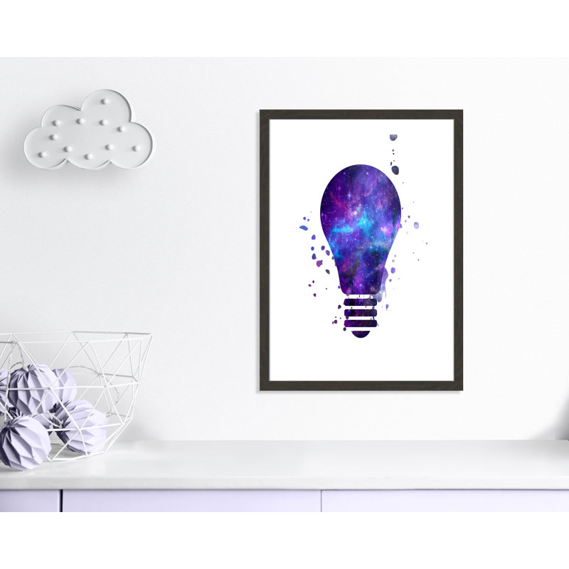 Light Waves Kids Wall Décor, 36.5" H x 26.5" W x 0.63" D, Black Woodgrain Flat Framed