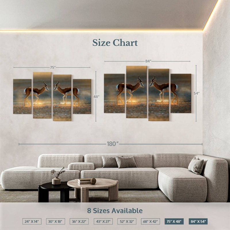 Brampt Springbok Antelopes, 54" H x 84" W