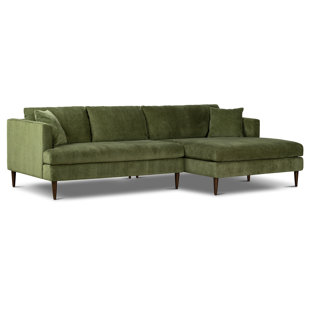 Tilica Velvet Sofa Sectional with Extra-Wide Chaise