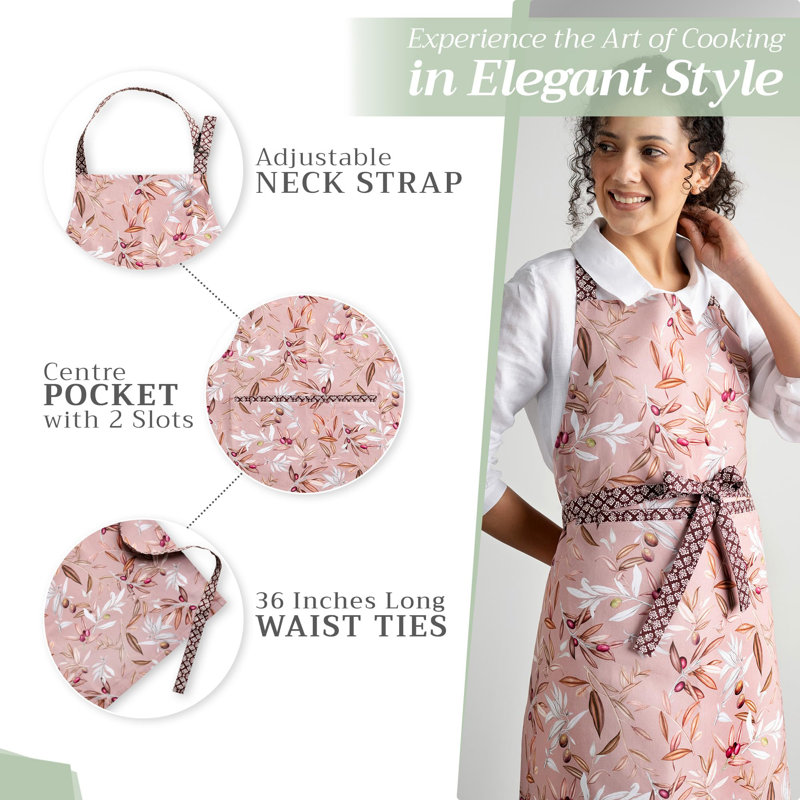 Maison d' Hermine 100% Cotton Apron for women with Pocket Kitchen Chef Apron for Men Cooking Gardening Server Waitress Maid (Nyons).