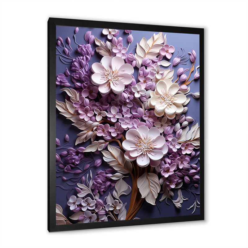 «Timeless Nostalgia Flower Petals» sur impression sur toile, Cadre simple noir, H 32 po x l 24 po x P 1 po