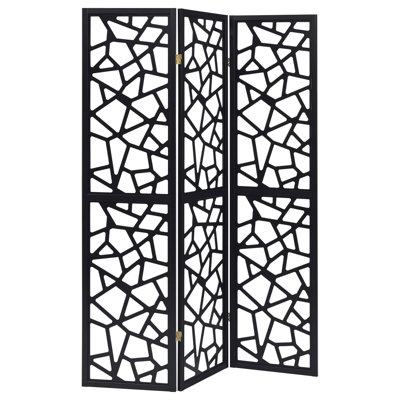 Black 3-Panel Folding Screen
