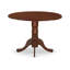 L'ensemble de table de cuisine 3 pièces comprend une table de salle à manger ronde avec Dropleaf et 2 chaises de salle à manger Parson en tissu de peau de daim, 42 x 42 pouces, acajou-1307738552-1307738553-1307738558