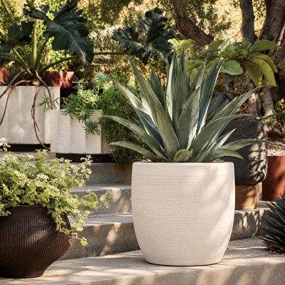 Coastal Embossed Textured Stoneware Planter