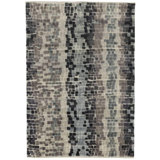 Tesserae Wool Striped Area Rug in Gray/Black/Neutral