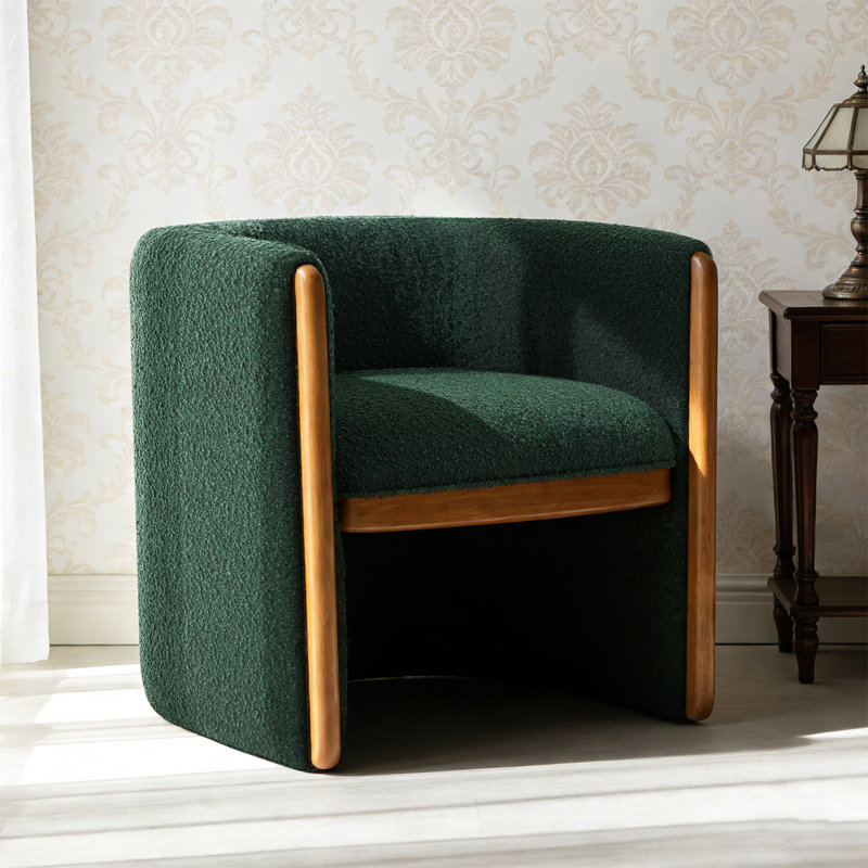 Ensemble de 2 chaises avec accoudoirs rembourrés 28 po pour salon, Vert
