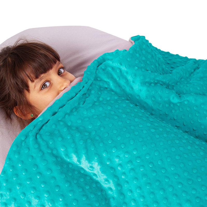 Jeté sensoriel apaisant 100% coton, l 36 po x L 48 po, Sarcelle