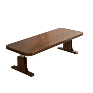 47.24"Brown Integrated Long Solid Wood Desk, Height-Adjustable Workstation for Reading, Study, Calligraphy & Painting