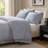 3-Piece Botanical Jacquard Duvet Set, TENCEL Cotton, Full/Queen, Slate Blue