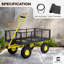 Chariot de jardin en métal CAPHAUS, avec poignée jaune réglable à 180 °, avec tapis et sangle, capacité de 880 lb-95773224