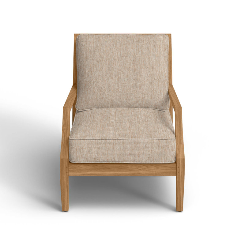 Haley Teak Lounge Chair - Natural Teak, Natural Teak, Welt + Standard fill, Canvas Sand