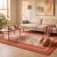 Tapis Amber2 moderne abstrait orange en polyester lavable-787303817