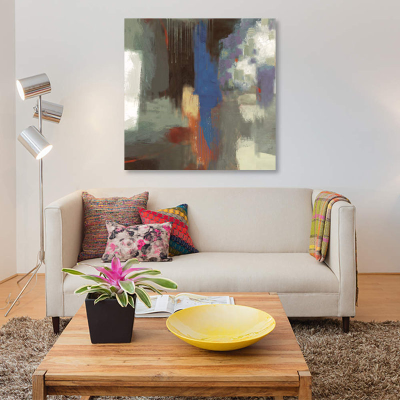 «Blue Abstract» par PI Studio - reproduction sur toile, H 37 po x l 37 po x P 1,5 po, Toile tendue, Pas de tapis