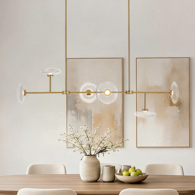 Lustre linéaire 6 lumières, Gold