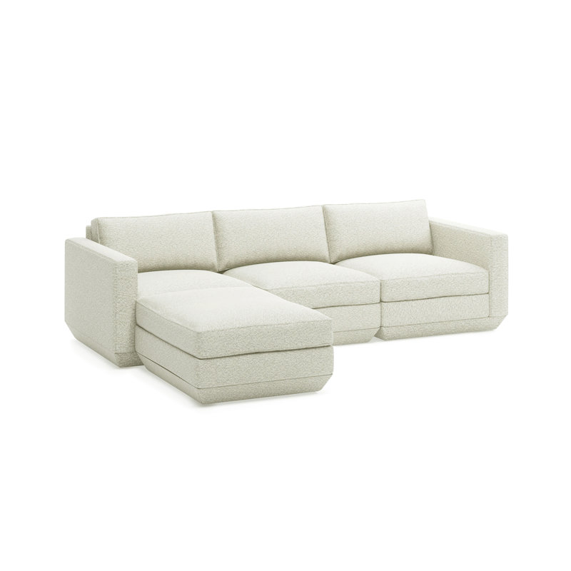 Podium Modular 4-Piece Sectional, Left Hand Facing, Copenhagen Fossil